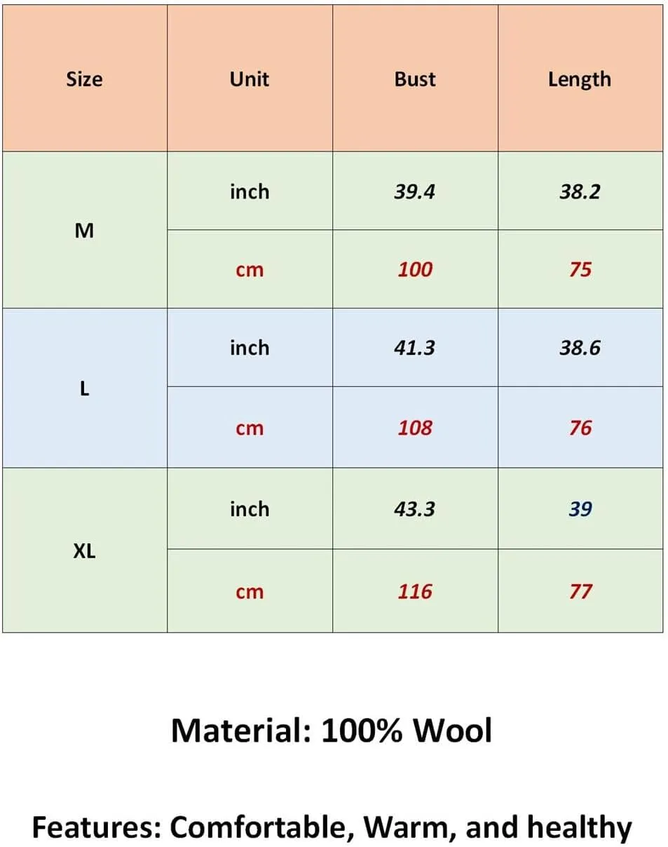 100% Merino Wool Knitted Sweater Cardigans Women's Thick Coat with Pockets Jacket Autumn Winter