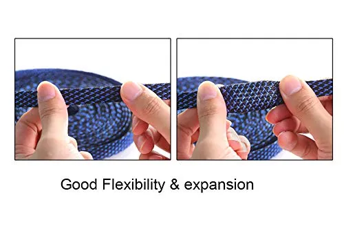 100ft - 3/8 inch PET Expandable Braided Sleeving – Blackblue – Alex Tech braided cable sleeve