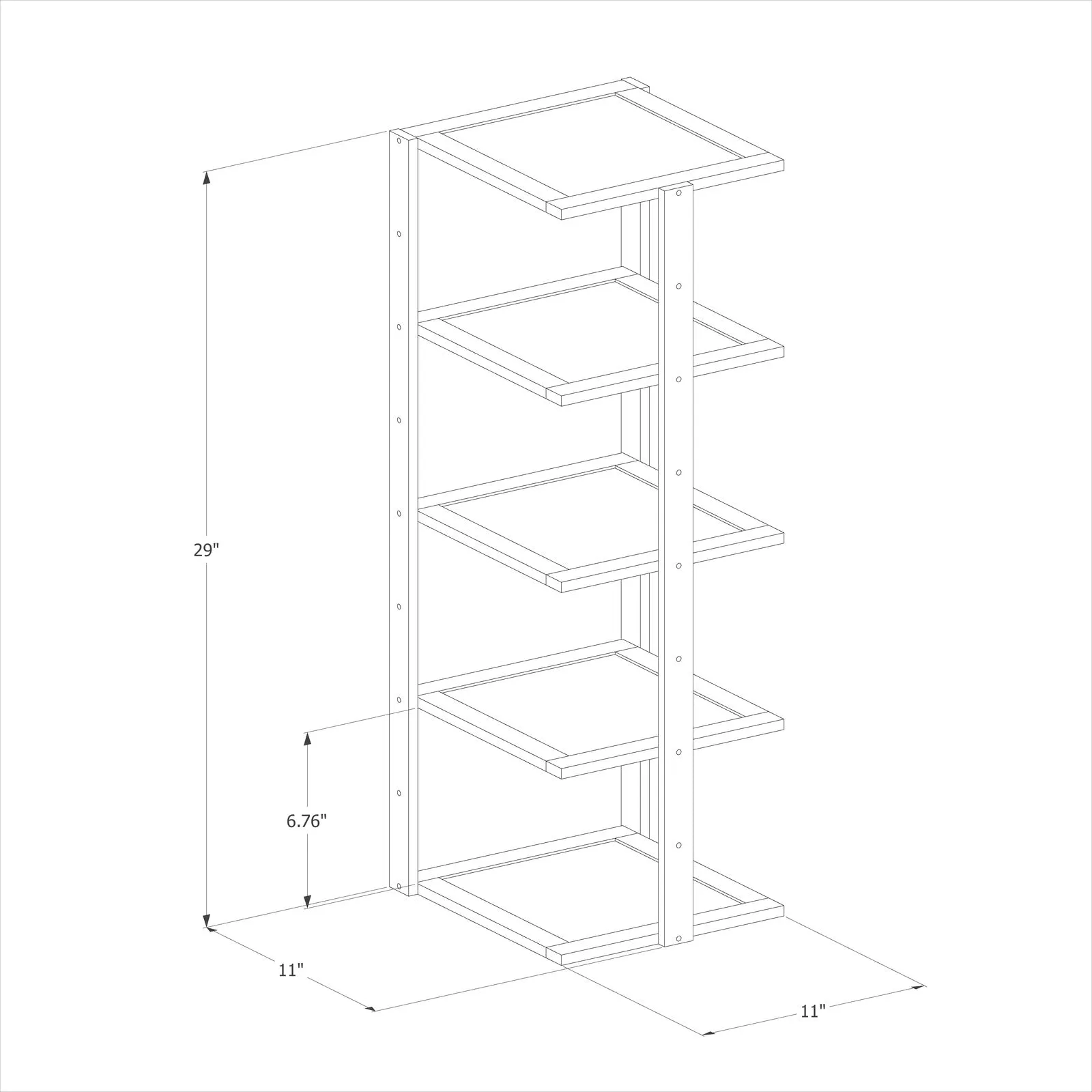11" Single Stand Shoe Rack - Brown