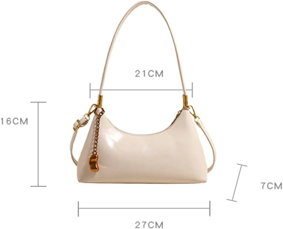 2025 Spring Women's Elegant Underarm Bag  Minimalist Solid Color Shoulder Crossbody Purse, Chic Handbag