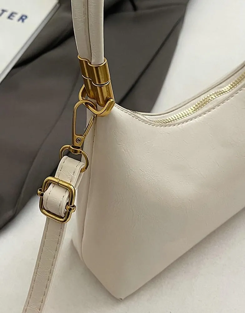 2025 Spring Women's Elegant Underarm Bag  Minimalist Solid Color Shoulder Crossbody Purse, Chic Handbag