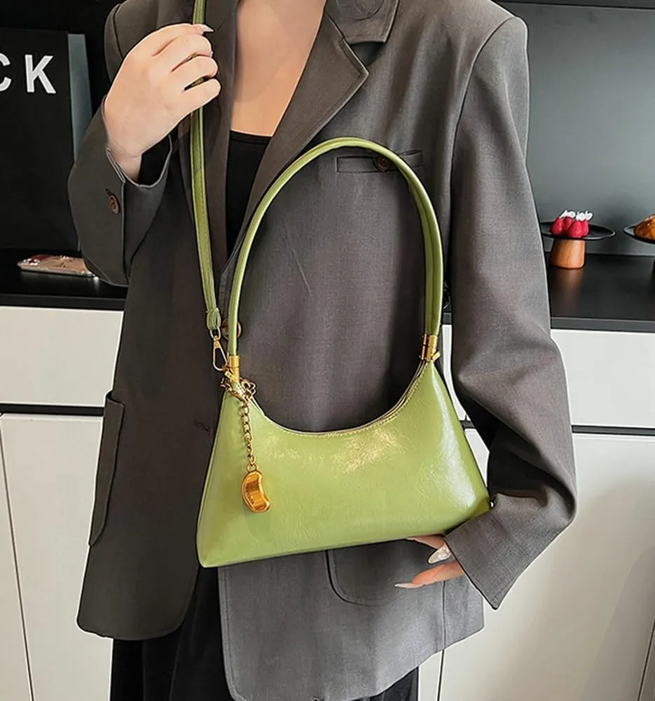 2025 Spring Women's Elegant Underarm Bag  Minimalist Solid Color Shoulder Crossbody Purse, Chic Handbag
