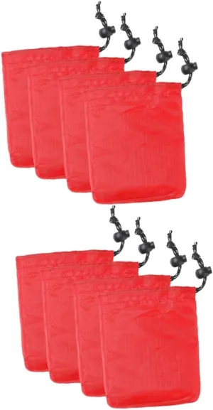 2sets Aligned Small Bag Produce Bags Roll Drawstring Sundries Storage for Outdoor Camping Holiday Events 4pcs*2