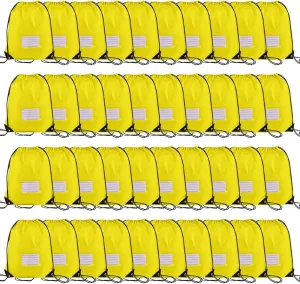 40 Pcs Drawstring Bags,Bulk Draw String Backpack, DIY Gym Sports Cinch Bag Sackpack for Women Men, Yellow