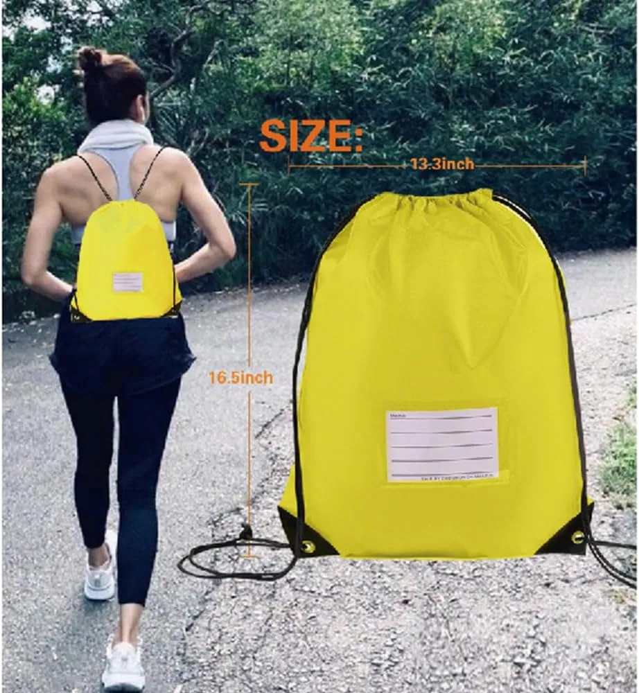 40 Pcs Drawstring Bags,Bulk Draw String Backpack, DIY Gym Sports Cinch Bag Sackpack for Women Men, Yellow