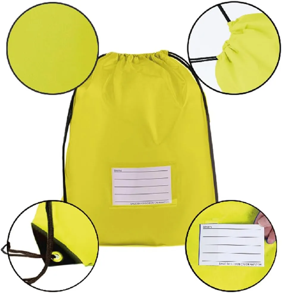 40 Pcs Drawstring Bags,Bulk Draw String Backpack, DIY Gym Sports Cinch Bag Sackpack for Women Men, Yellow