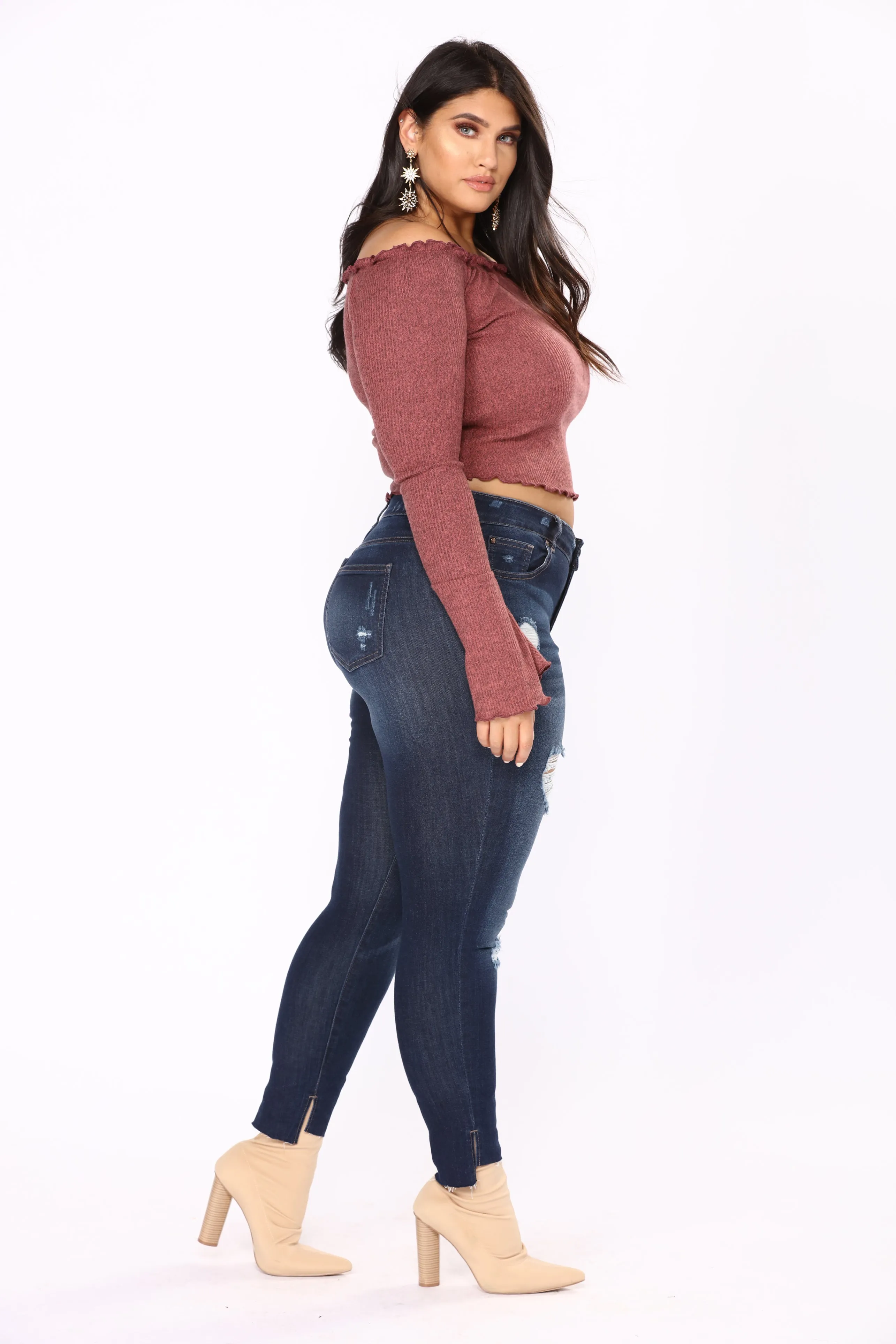 A Whole Lot Off Shoulder Top - Mauve