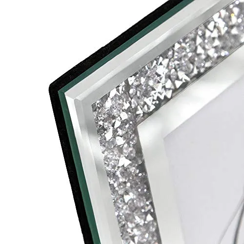 Afuly Glass Picture Frame 8x10 Silver Sparking Photo Frame for Wall Hanging and Tabletop Display