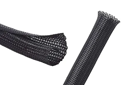 Alex Tech 10ft - 1/2 inch Split Sleeving and 100ft - 1/4 inch Expandable Sleeving Black