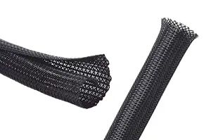 Alex Tech 10ft - 1/2 inch Split Sleeving and 100ft - 1/4 inch Expandable Sleeving Black