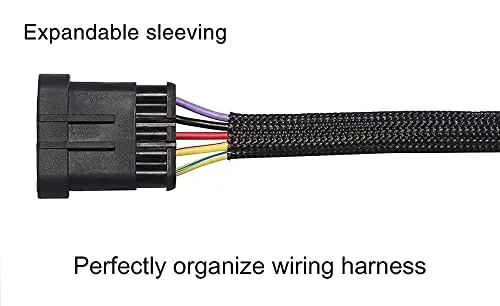 Alex Tech 10ft - 1/2 inch Split Sleeving and 100ft - 1/4 inch Expandable Sleeving Black