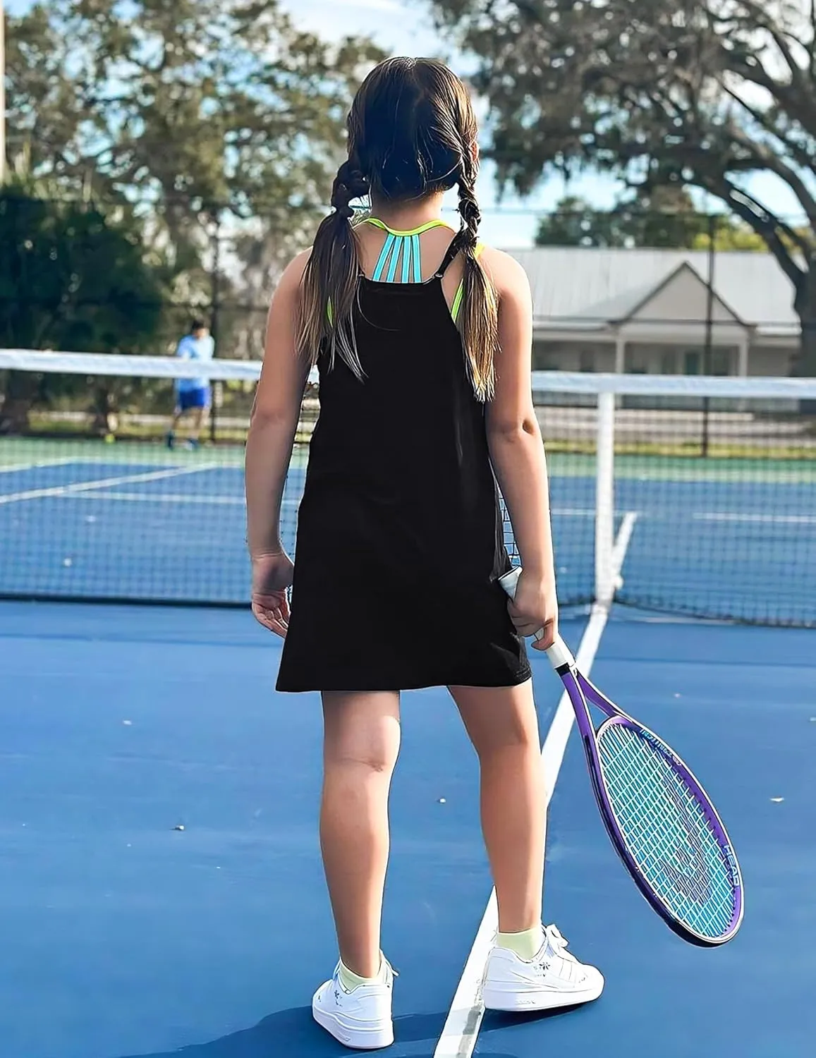 Arshiner Girls Dress with Shorts Casual Summer Spaghetti Straps One Piece Romper Dresses with Pockets for Kid 5-15 Y