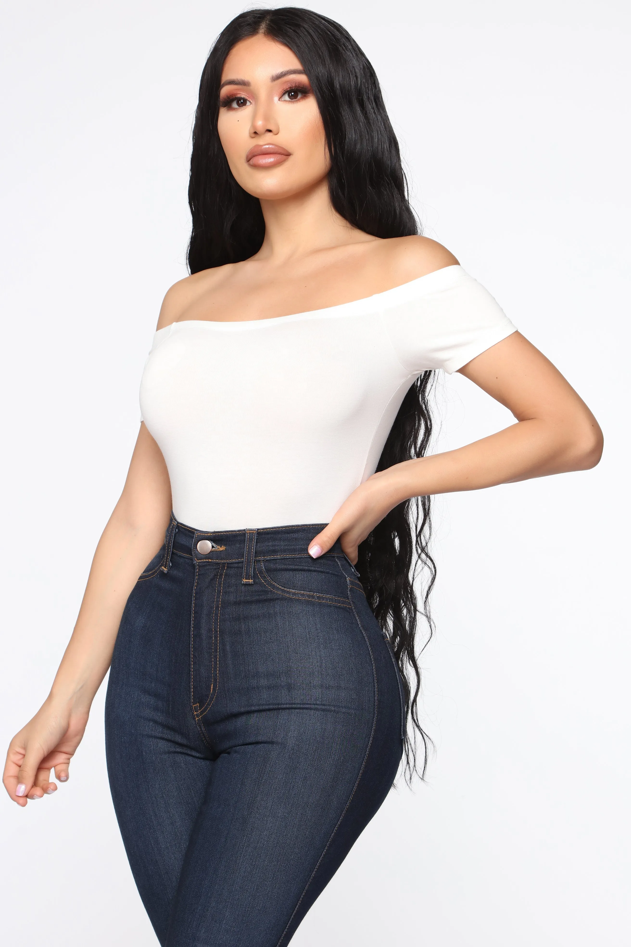 Autumn Off Shoulder Bodysuit - White