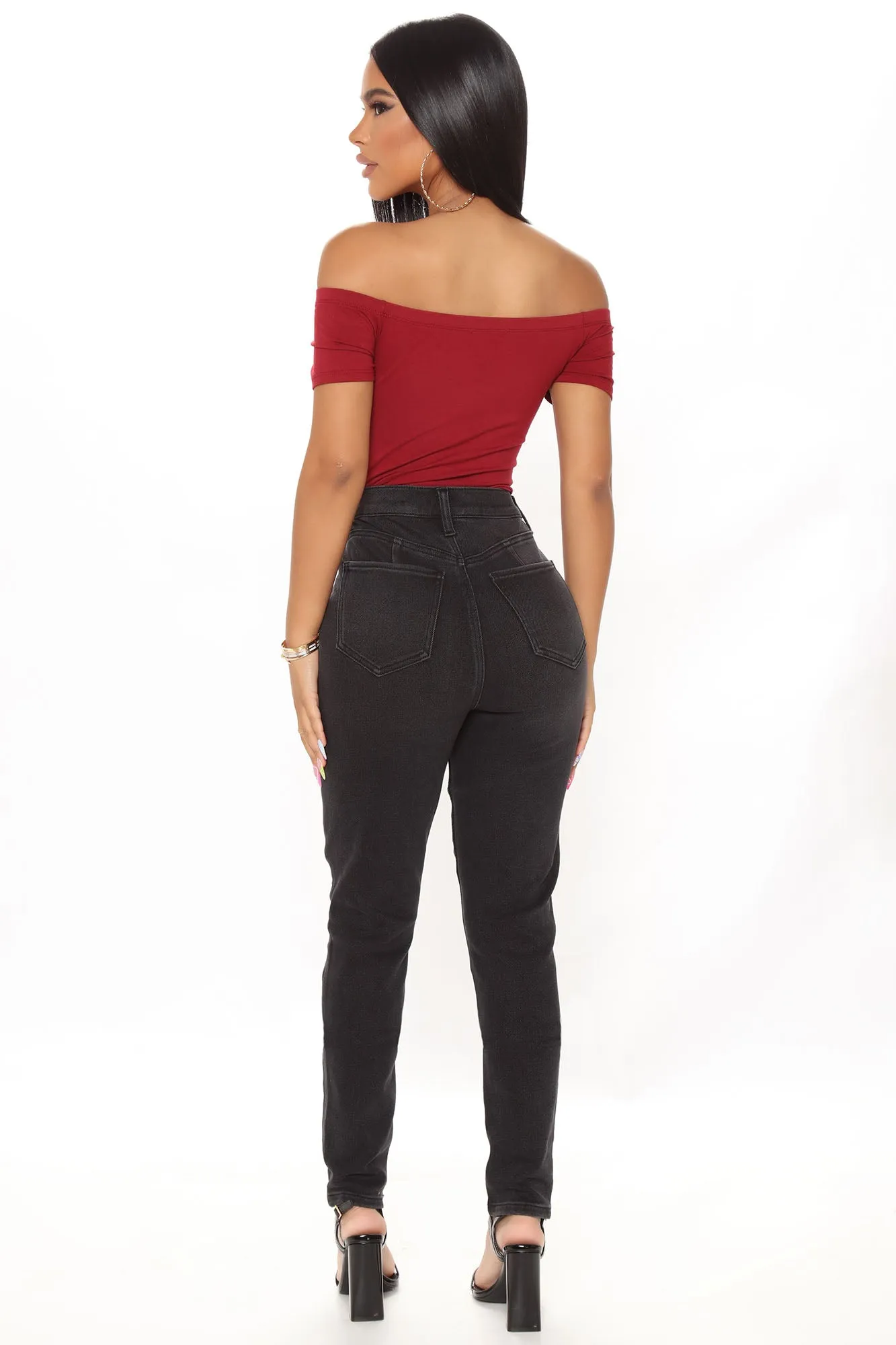 Autumn Off Shoulder Bodysuit - Wine
