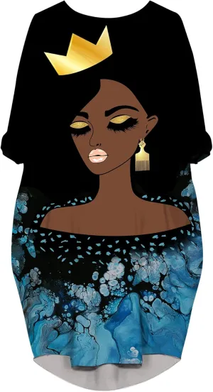AZPSRT Fashion Women's African American Art Print Dress Casual Loose Dresses
