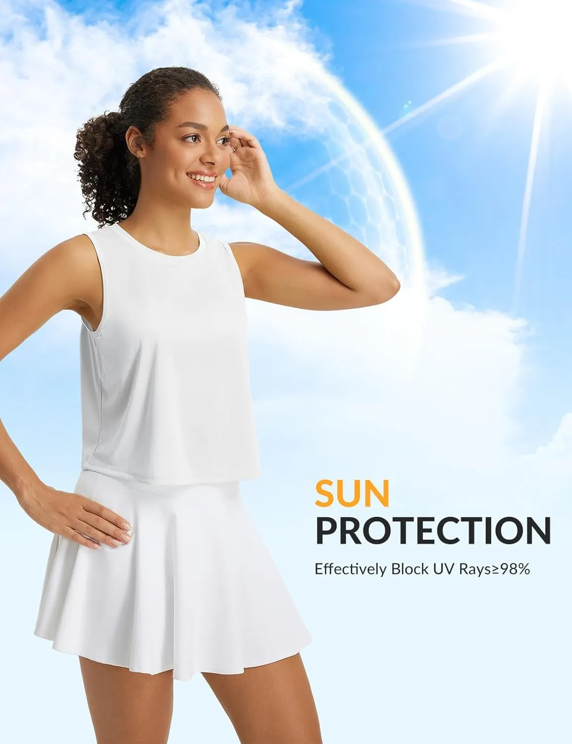 baleaf Workout Tops for Women Cropped Back Knotted Sleeveless Tank Tops Athletic Gym Yoga Running Shirts UPF50 