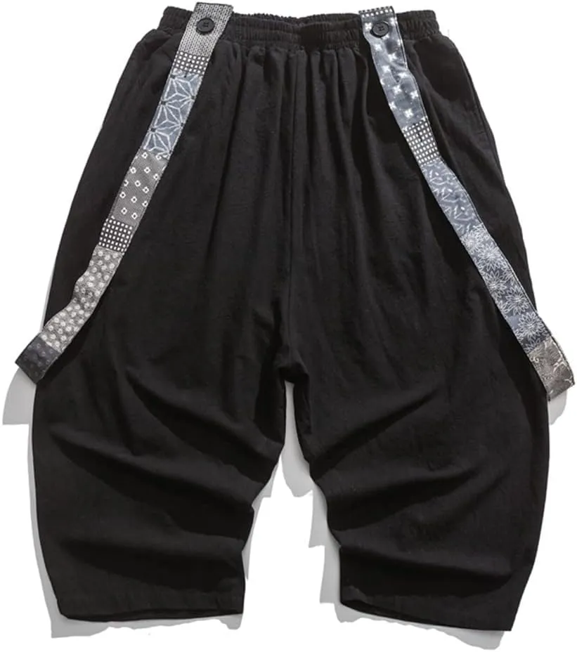 Bciopll Mens Harem Pants Streetwear Big Size Jogging Cotton Linen Pants Retro Overalls Loose Casual Trousers