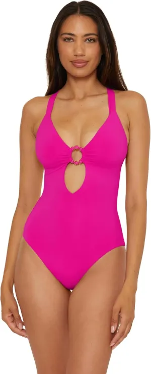 BECCA Women's Marble Canyon One Piece Swimsuit, Adjustable, Bathing Suits