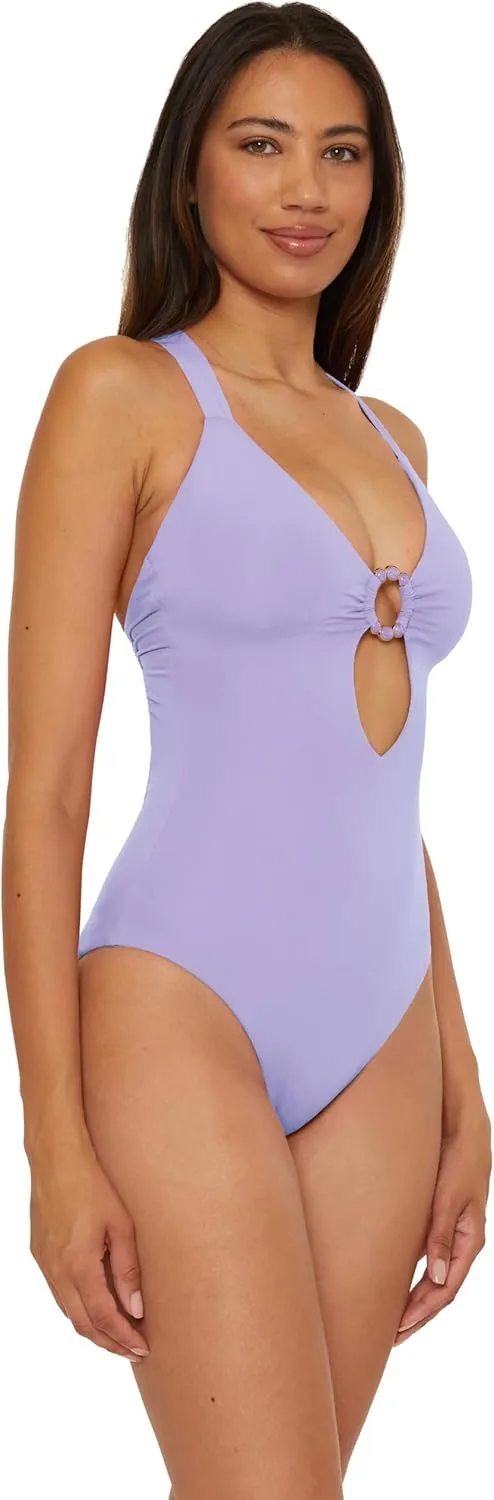 BECCA Women's Marble Canyon One Piece Swimsuit, Adjustable, Bathing Suits