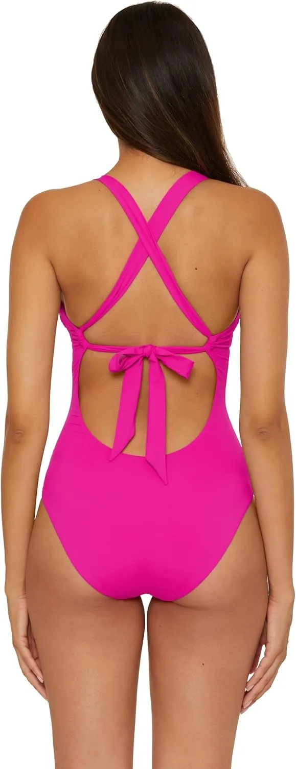 BECCA Women's Marble Canyon One Piece Swimsuit, Adjustable, Bathing Suits