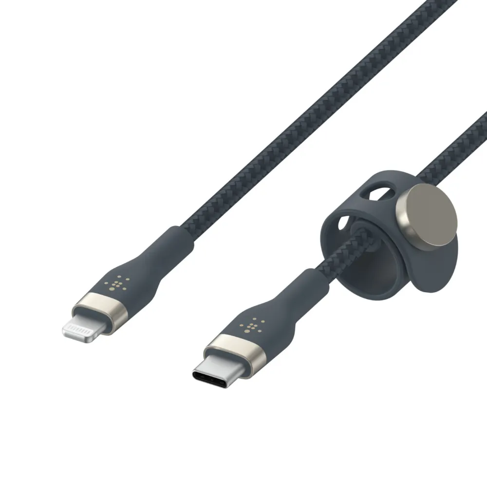 Belkin Usb-C To Lighting, Braid Sil, 1M, Blue Magnetic Management