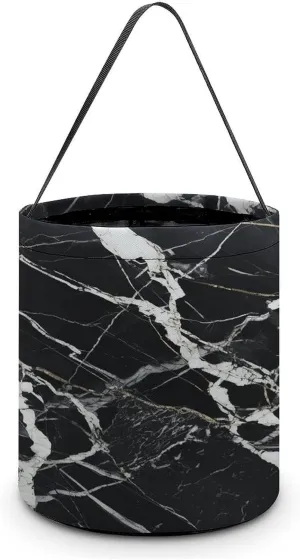 Black And White Marble Halloween Tote Candy Bag Candy Basket Candy Bucket Gift Bag for Halloween Party
