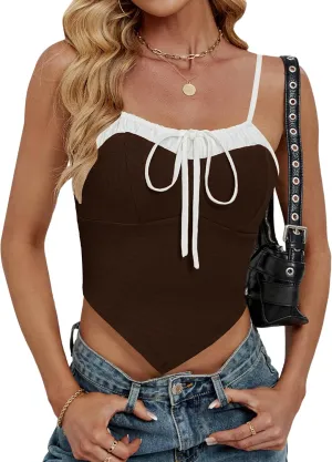 Blooming Jelly Womens Summer Crop Tank Tops Sexy Going Out Outfits 2025 Sleeveless Shirt Y2k Camisole Fashion Clothes