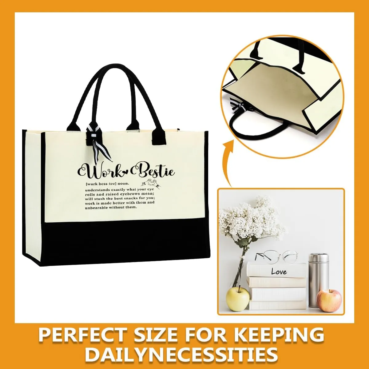 Blue Leaves Soul Sister Gifts Work Besties Gifts for Women Tote Bag Waterproof Large Reusable Grocery Bags Friendship Gifts