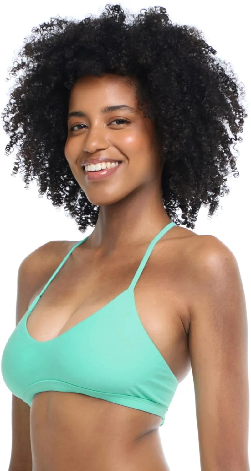 Body Glove Women's Standard Smoothies Ruth Solid Fixed Triangle Bikini Top with Adjustable Tie Back Detail