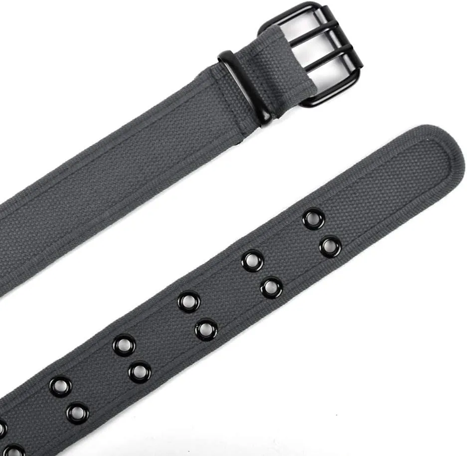 Boxed Gifts Parquet Casual Canvas Belt - Double Hole, Double Grommets for Men & Women