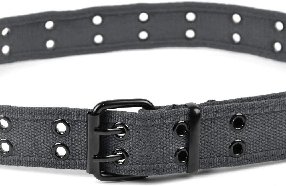 Boxed Gifts Parquet Casual Canvas Belt - Double Hole, Double Grommets for Men & Women