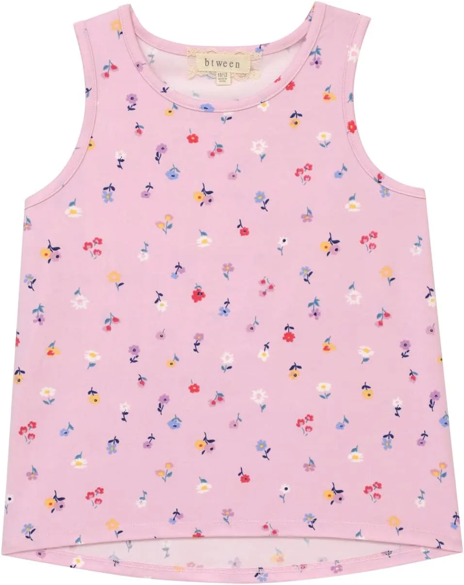 BTween Girls 4 Pack Fashion Summer Tank Top Cotton Blend Clothes Set - Mixed Colors