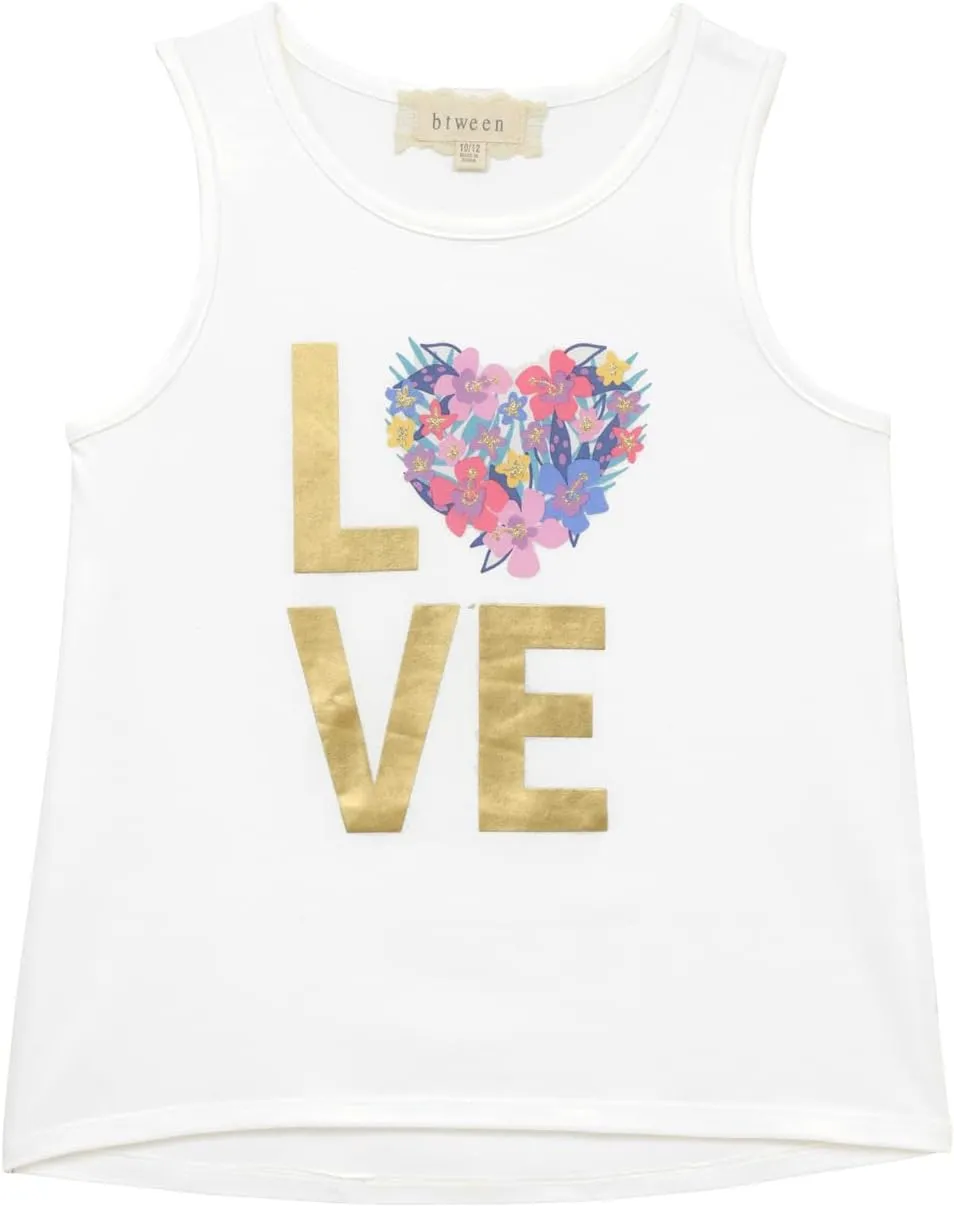 BTween Girls 4 Pack Fashion Summer Tank Top Cotton Blend Clothes Set - Mixed Colors