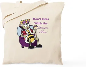 CafePress Don't Mess With Queen Bee Tote Bag Natural Canvas Tote Bag, Reusable Shopping Bag