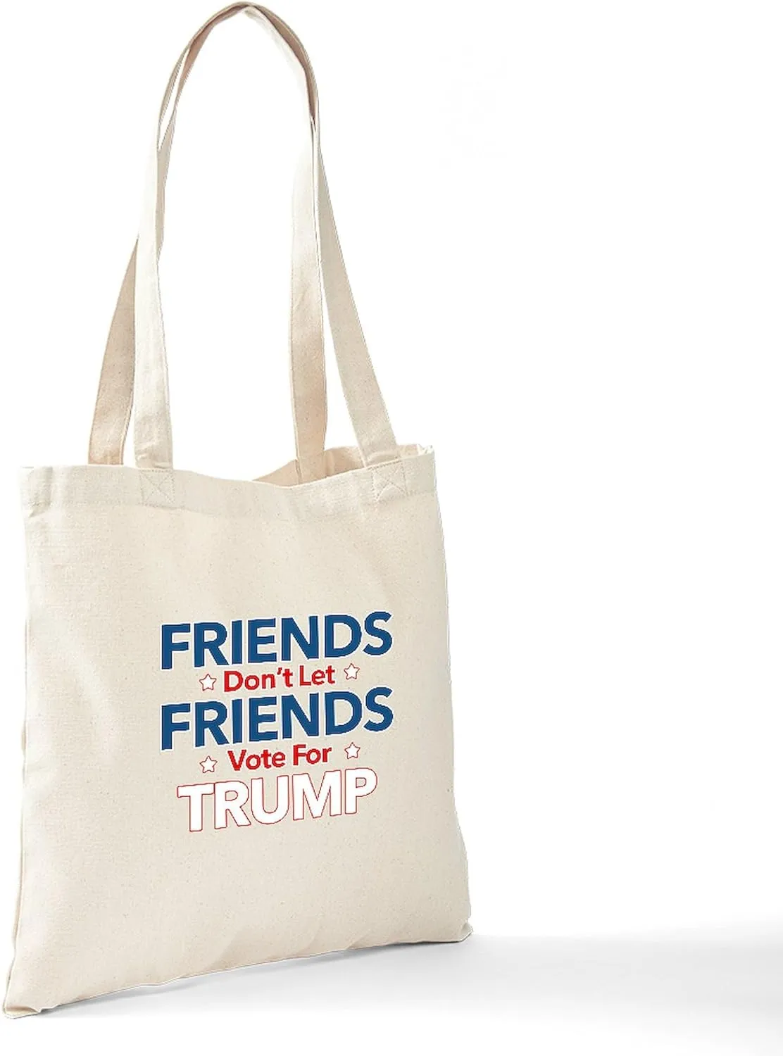 CafePress Friends Don't Let Friends Vote Trump Tote Bag Natural Canvas Tote Bag, Reusable Shopping Bag
