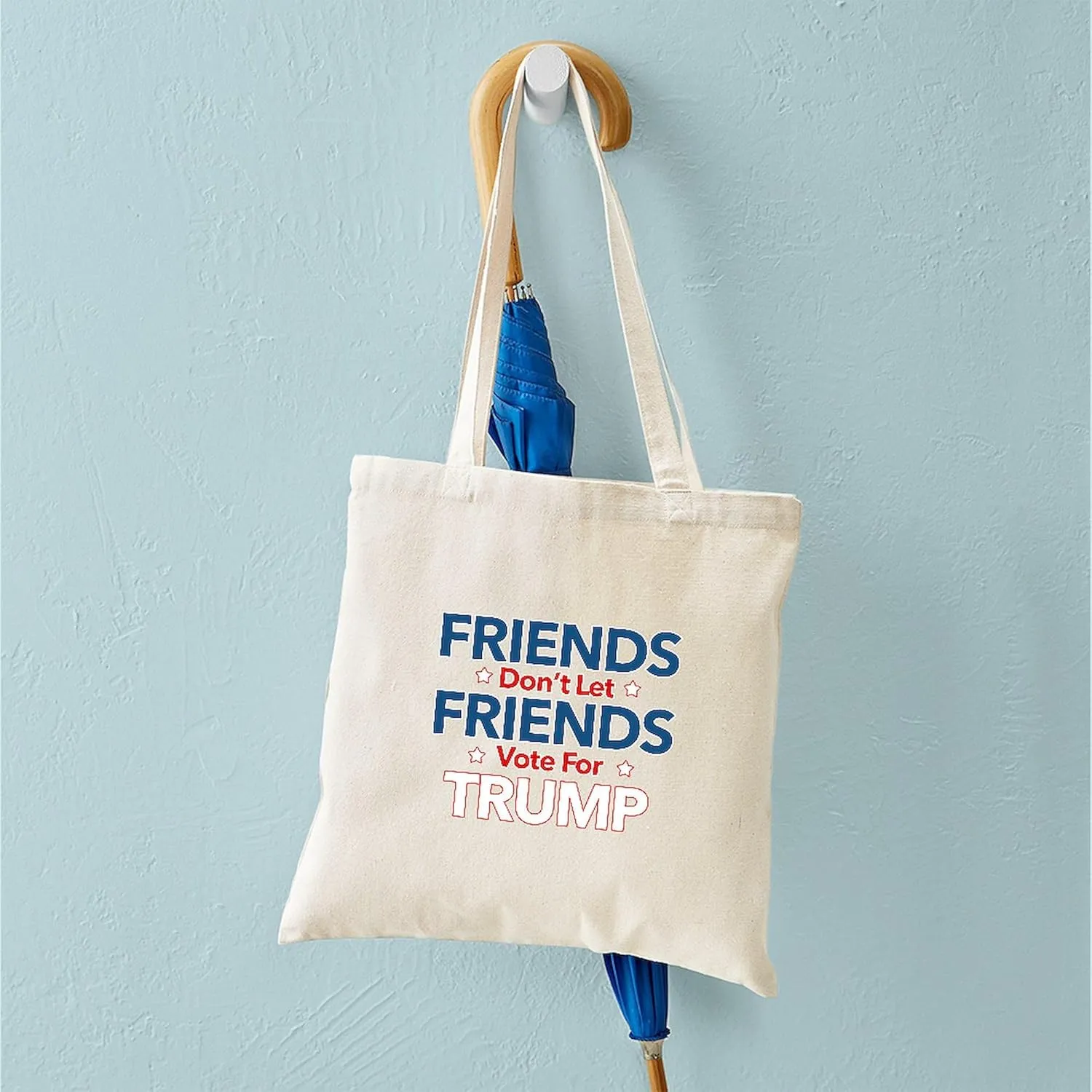 CafePress Friends Don't Let Friends Vote Trump Tote Bag Natural Canvas Tote Bag, Reusable Shopping Bag