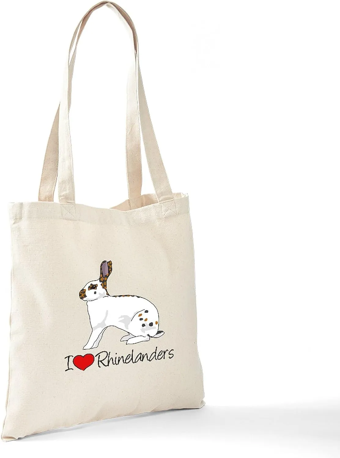 CafePress I Heart Rhinelander Rabbits Tote Bag Natural Canvas Tote Bag, Reusable Shopping Bag