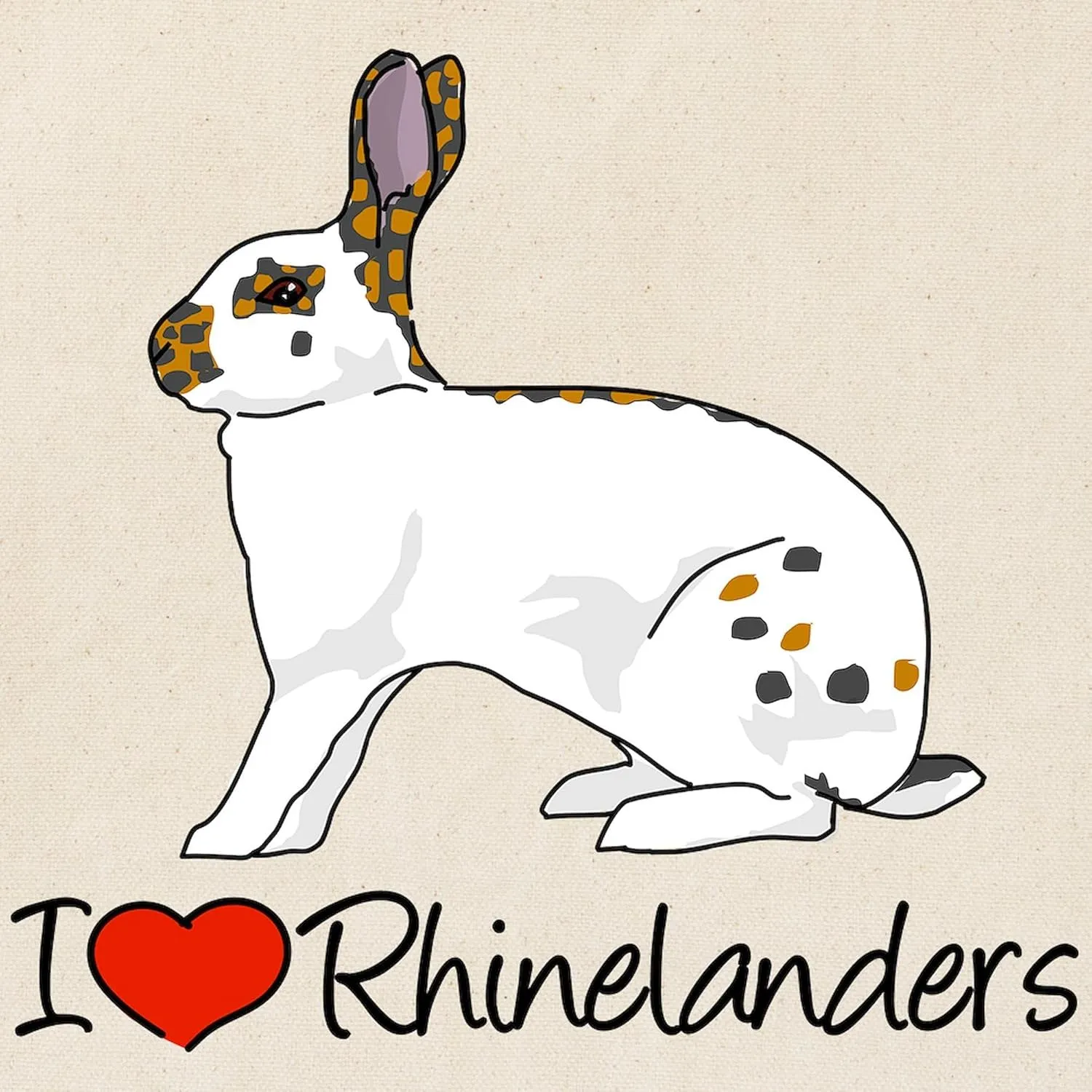 CafePress I Heart Rhinelander Rabbits Tote Bag Natural Canvas Tote Bag, Reusable Shopping Bag