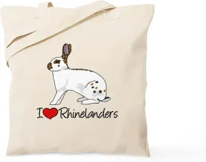 CafePress I Heart Rhinelander Rabbits Tote Bag Natural Canvas Tote Bag, Reusable Shopping Bag