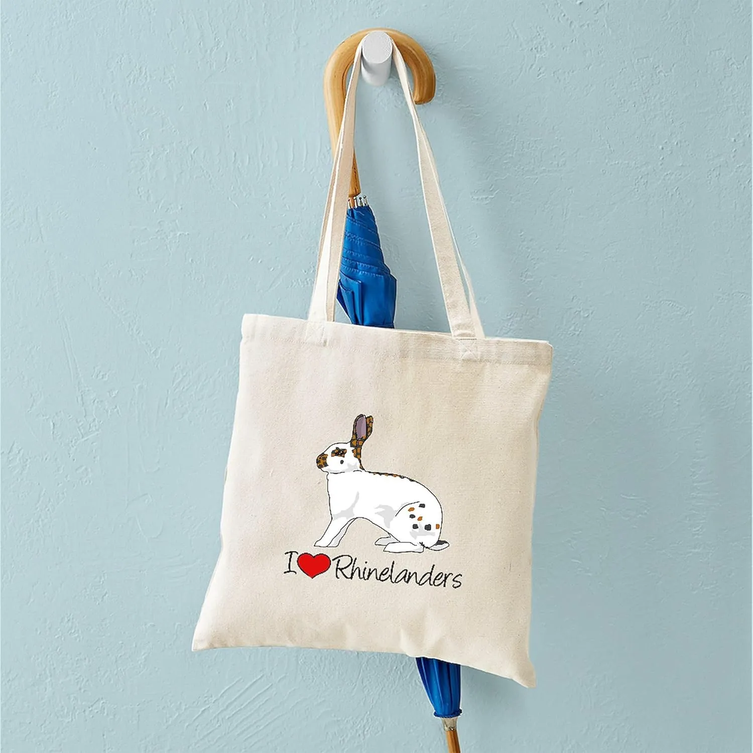 CafePress I Heart Rhinelander Rabbits Tote Bag Natural Canvas Tote Bag, Reusable Shopping Bag