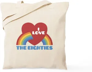 CafePress I Love Eighties Tote Bag Natural Canvas Tote Bag, Reusable Shopping Bag