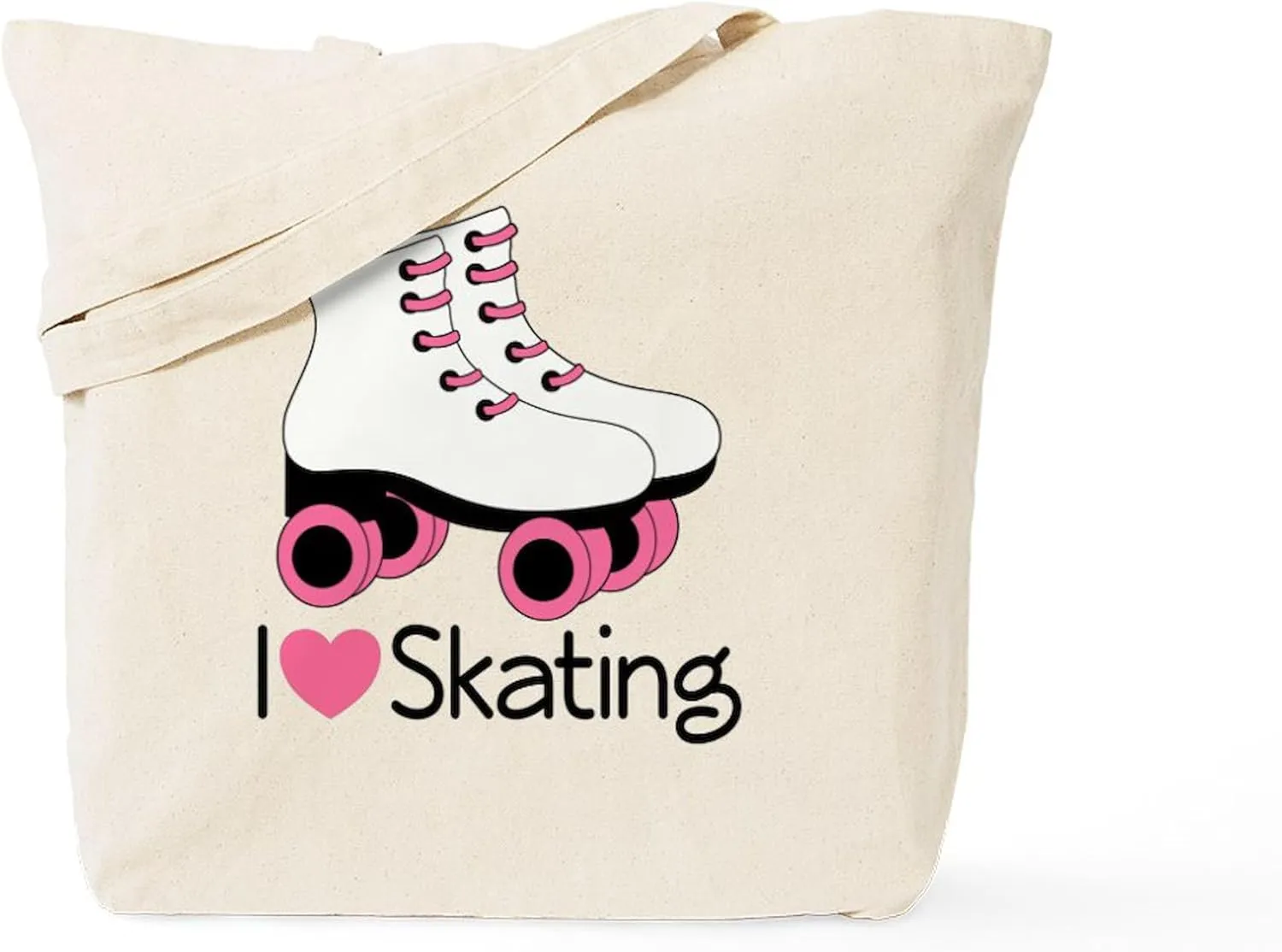 CafePress I Love Skating Tote Bag Natural Canvas Tote Bag, Reusable Shopping Bag