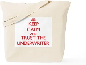 CafePress Keep Calm And Trust The Underwriter Tote Bag Natural Canvas Tote Bag, Reusable Shopping Bag