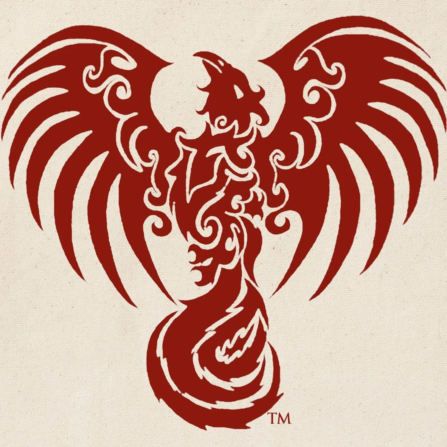 CafePress Large Red Phoenix Logo Tote Bag Natural Canvas Tote Bag, Reusable Shopping Bag