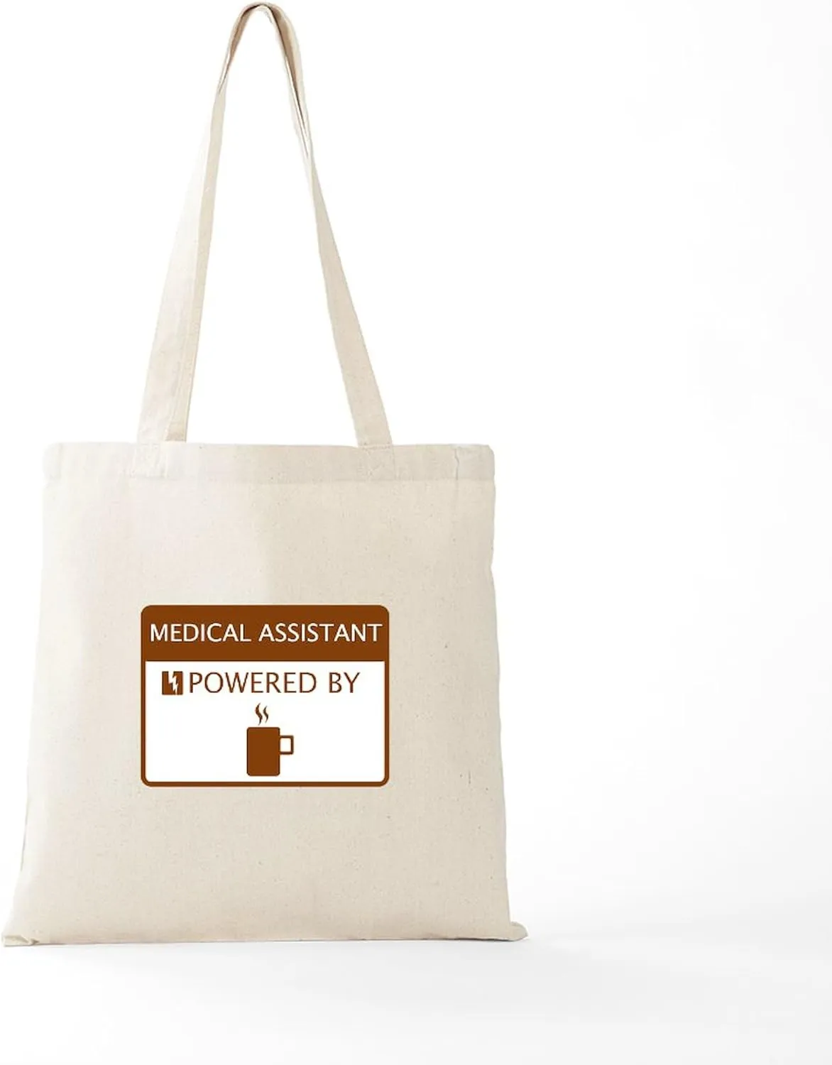 CafePress Medical Assistant Powered By Coffee Tote Bag Natural Canvas Tote Bag, Reusable Shopping Bag