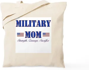 CafePress Military MOM Tote Bag Natural Canvas Tote Bag, Reusable Shopping Bag