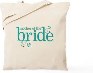 CafePress Mother Of The Bride Swirl Tote Bag Natural Canvas Tote Bag, Reusable Shopping Bag