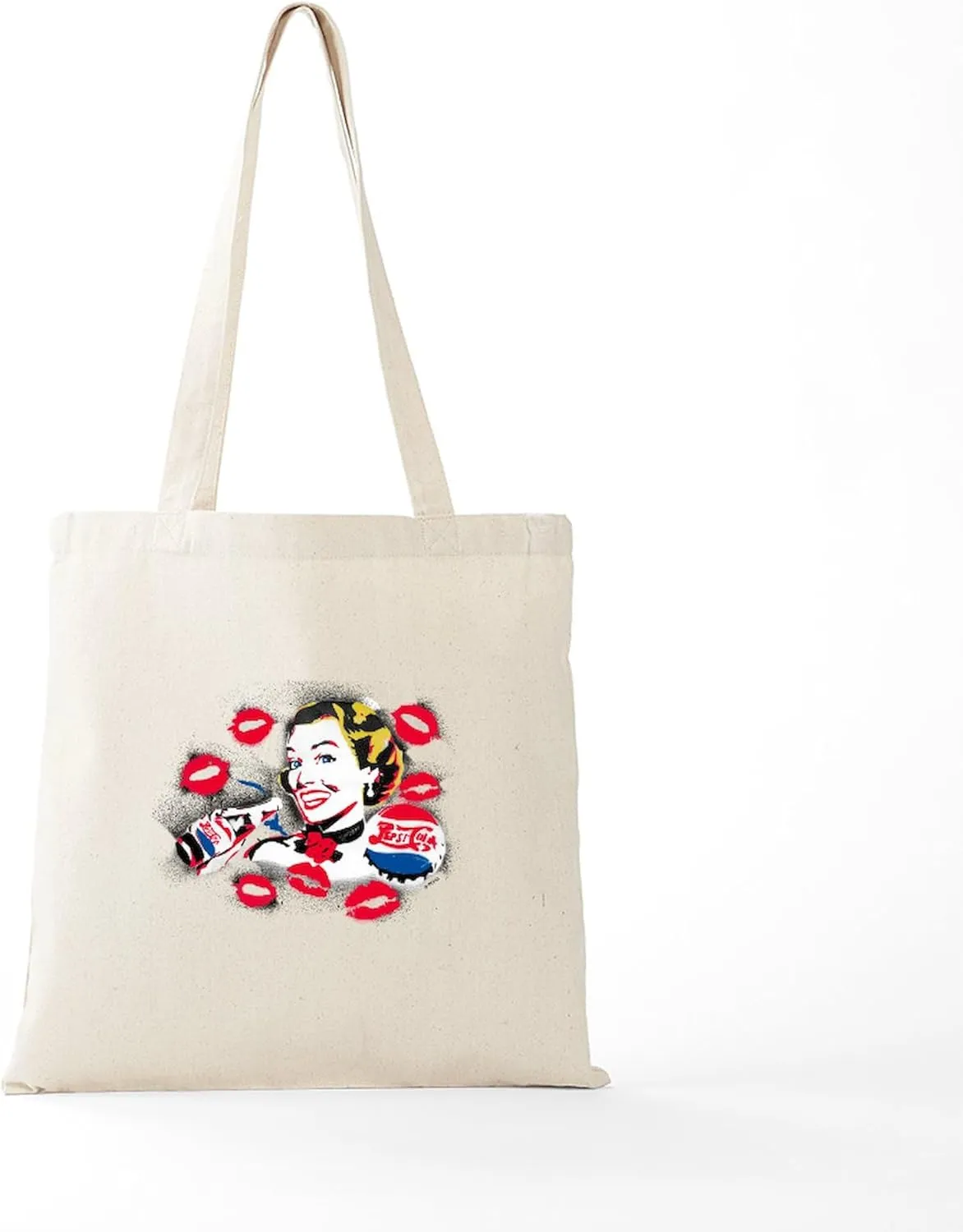 CafePress Pepsi Woman Tote Bag Natural Canvas Tote Bag, Reusable Shopping Bag