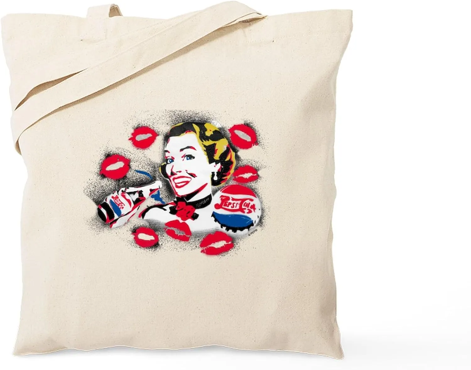 CafePress Pepsi Woman Tote Bag Natural Canvas Tote Bag, Reusable Shopping Bag