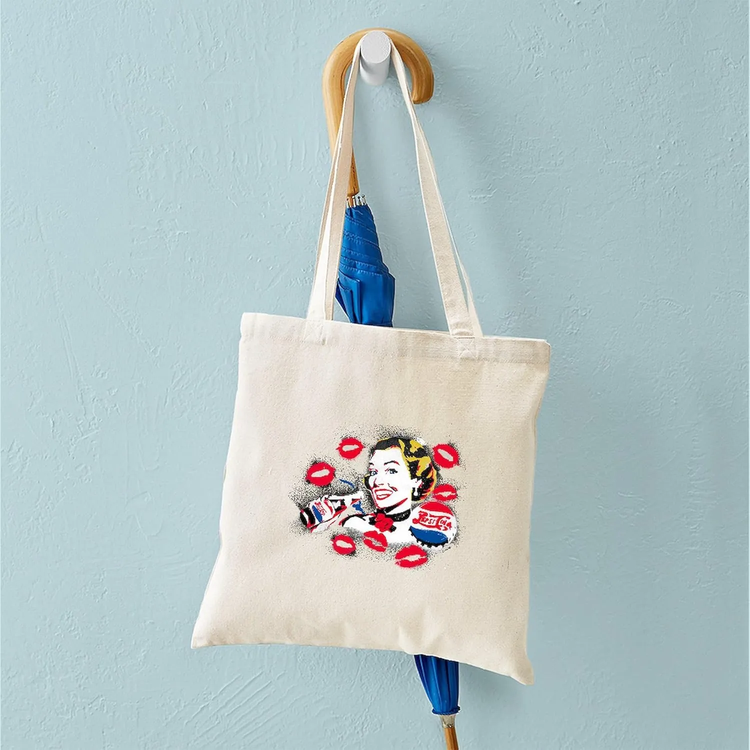 CafePress Pepsi Woman Tote Bag Natural Canvas Tote Bag, Reusable Shopping Bag